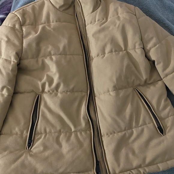Express Tan Puffer Jacket - Picture 2 of 6